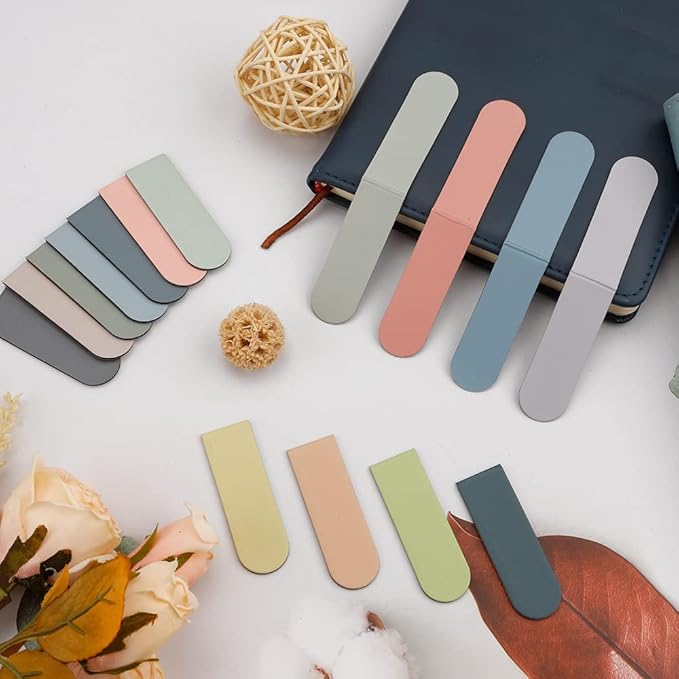 15PCS Magnetic Cute Bookmarks for Women, Men & Kids - Solid Colorful Light Bookmarks (Pack of 15)