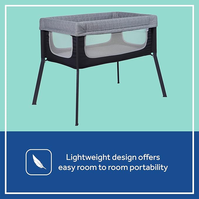 Sealy Cozy Soft Breathable Airy Mesh Lightweight Baby Bassinet & Bedside Sleeper, Newborn Bedside Bassinet for Baby, Portable Bassinet, Stand-Alone or Bedside Sleeper