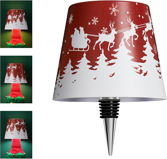 2025 New Wireless Bottle lamp, Customized Indoor/Outdoor Decoration (Red Elk)