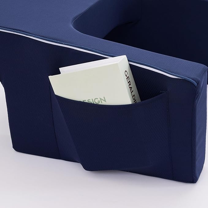 A Nice Night Lap Desk Rest Pillow for Adult,TV Trays Bed Pillow, Memory Foam Rest Pillow for Reading, Working, Playing Switch or Sitting in Bed Sofa Floor,Navy