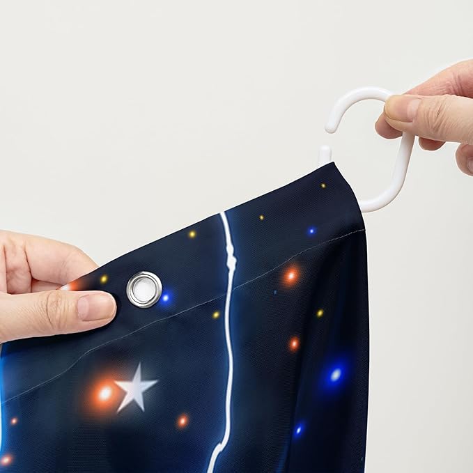 AILONEN 3D Horse Shower Curtain,Bohemian Lightning Galloping Horses Waterproof Fabric Shower Curtains for Bathroom,Animals Theme Bath Curtain Set with Hooks, 72" W*72" H