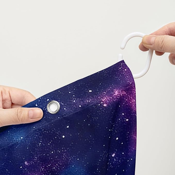 AILONEN Blue Butterfly Shower Curtain 60" W*72" H,Mystic Galaxy Earth Starry Bathroom Decor,Modern Floral Butterfly Bath Curtain Polyester Waterproof Bathroom Curtain with 12 Hooks