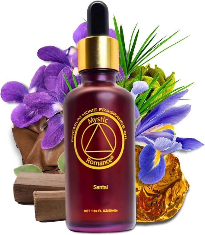 Mystic Romance Santal Premium Home Fragrance Oil - for Aroma Oil Diffusers and Burner Oil Lamps (50ml, Glass)