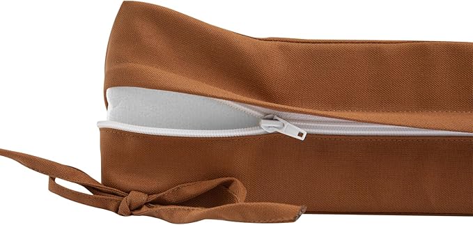 FUNHOME Outdoor Cushion Covers 24 x 24 x 4 inch,Set of 2,Replacement Square Seat Cushion Cover for Patio Furniture Chair,Water Resistant,Fade-Resistant Slipcover Only,No Insert(Caramel Orange)