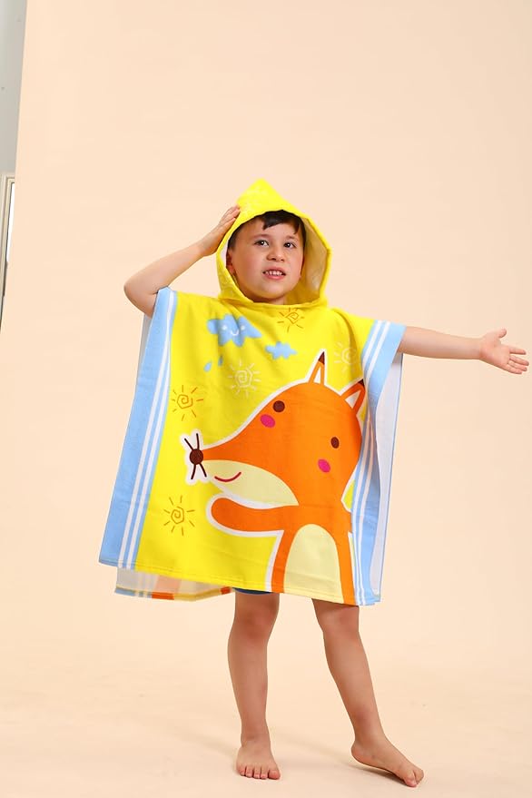 Hooded Towels for Kids, Kids Beach Towels for Boys/Girls, Swimming Towels/Towel Robes/Wearable Towels/Pool Towels for Kids 2-10, Poncho Beach Towels for Kids, Hooded Beach Towels for Toddlers