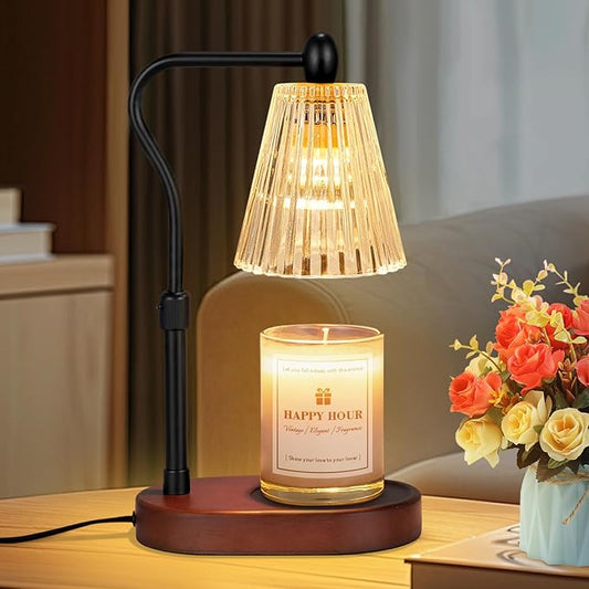 Candle Warmer Lamp, with Timer and Dimmer, Adjustable Height, Mothers Day Gifts for Mom,Birthday Gifts for Women, Wax Melt Warmer for Scented Jar Candles, Home Decor (Brown)