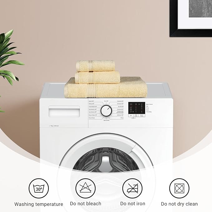 Superior Egyptian Cotton Bath Towel Set, Home Bathroom Towels, Master, Guest Bath, Decor Essentials, Quick Dry, Absorbent, Large Body Towels, Spa, Hotel, Resort, Adult, Kids, Set of 2, Canary