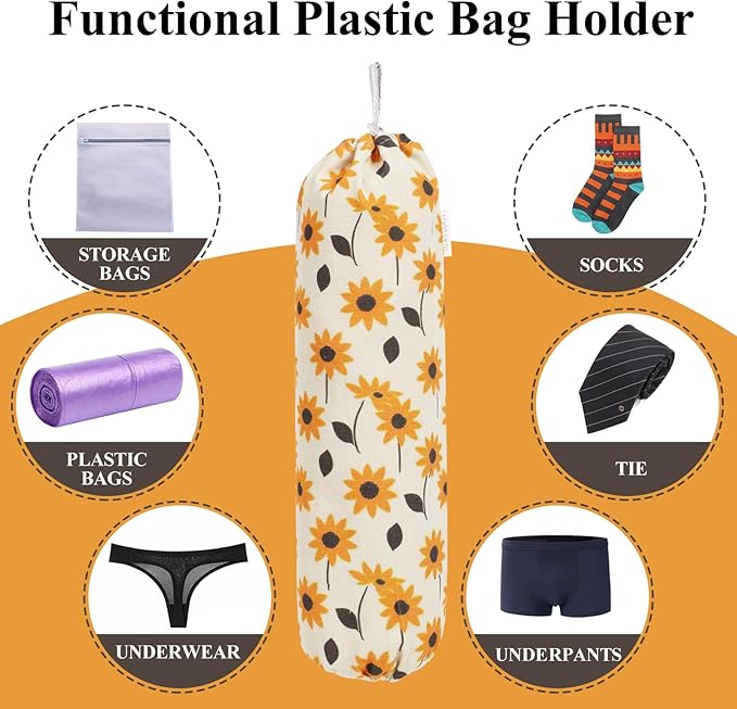 TOGETRUE Plastic Bag Holder, Wall Mount Grocery Bag Organizer Dispenser, Heavy Duty Storage Holder for Home, Kitchen, Camper