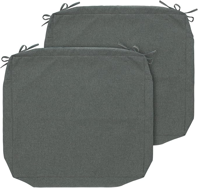 FUNHOME Outdoor Cushion Covers 20 x 18 x 4 inch,Set of 2,Replacement Seat Cushion Cover for Patio Furniture Chair,Water Resistant,Fade-Resistant Slipcover Only,No Insert(Dark Gray)