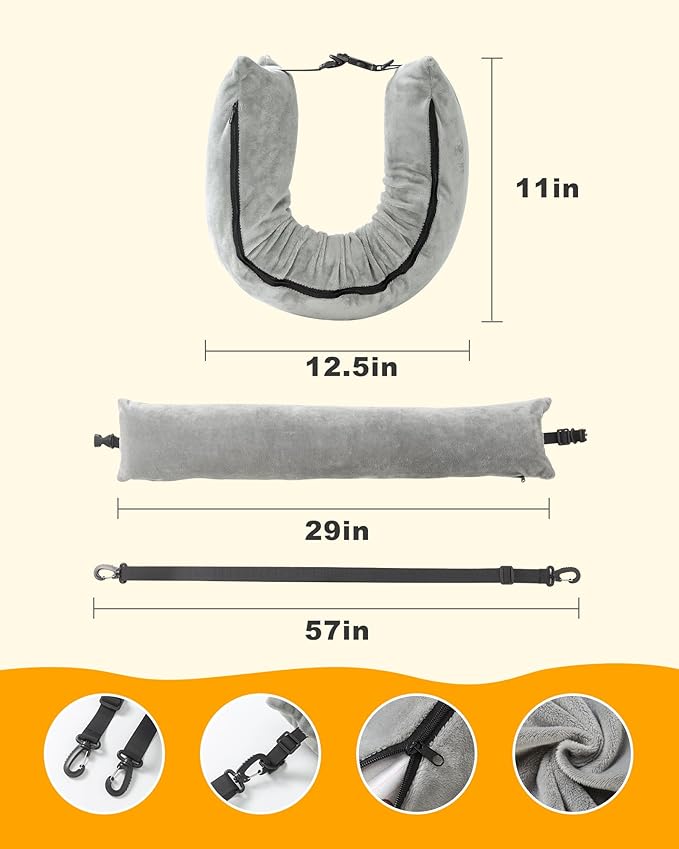 Stuffable Travel Neck Pillow for Extra Luggage Clothes Adjustable U-Shapes Airplane Plane Travel Pillow Storage Bag Adjustable Neck Size Travel Essentials Multifunctional Sleeping Rest Cushion