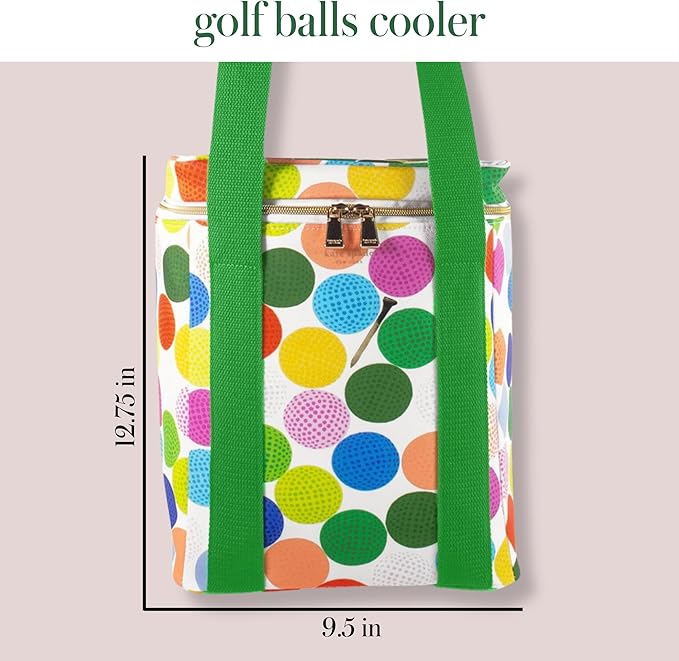 Kate Spade New York Wine Cooler Bag, Insulated Bag for Picnics, 4-Bottle Wine Tote, Large Capacity Soft Cooler, Mini Golf