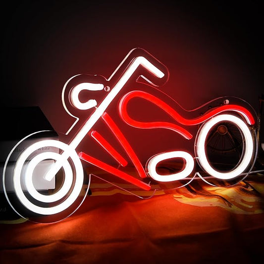 Motorcycle Neon Sign for Man Cave Motor LED Light up Sign for Wall or Garage Decor Neon light for Auto Room Repair Shop Workshop Birthday Gift,Size16.1 * 8.6inch(ZYLD076)