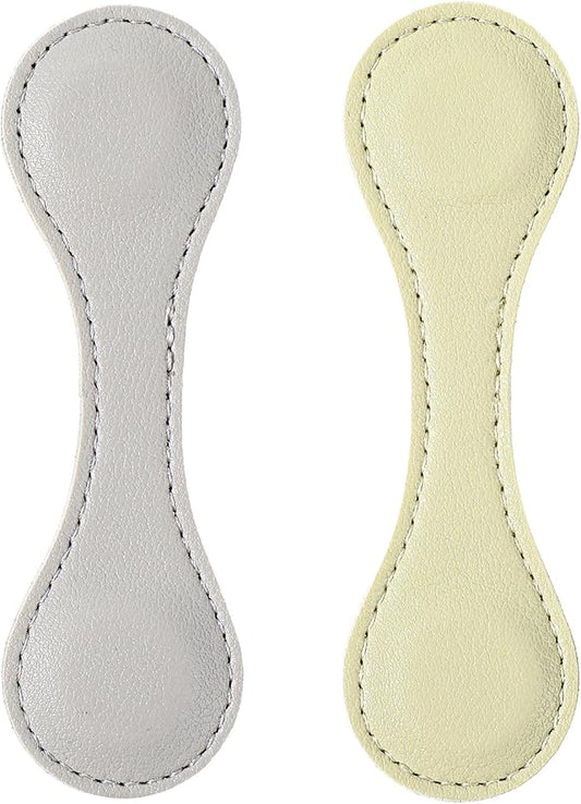 2 Pcs Leather Magnet Bookmark Retro Book Page Holder Vintage Page Marker Clip Handmade Cute Reading Accessories for Women Bookworm Book Lovers Reader Gift (Light Yellow + Light Gray)