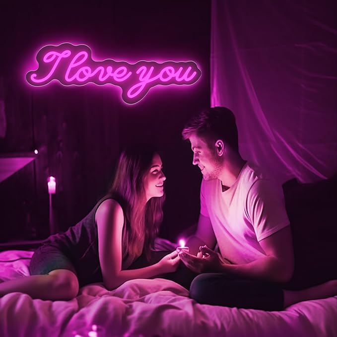 Goneons I Love You Neon Sign Neon Light for Wall Decor, Express with Neon Light, Pink LED Sign as Gifts for Valentine's Day,Brithday,Family,Lover,Children(I Love You)