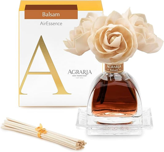 AGRARIA AirEssence Flower and Reed Diffuser Set, Hand Crafted Sola Flower Botanical Home Fragrance Diffuser, Scented Oil Reed Diffuser, Flower and Reed Diffuser Gift Set for All Occasions