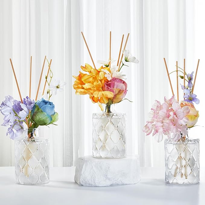Chloefu Lan Reéd Diffuser Set 6.7oz (200ml) with 9 Sticks,Scent Diffusers for Home, Flowers Reéd Diffuser Sticks, Scentsy Home Fragrance, Scented Oils, Home & Bathroom Décor