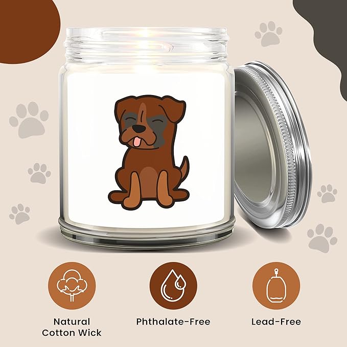 1OAK Lavender Scented Candles - Dog Mom Gifts for Women - Dog Candle - Made in USA (Boxer)