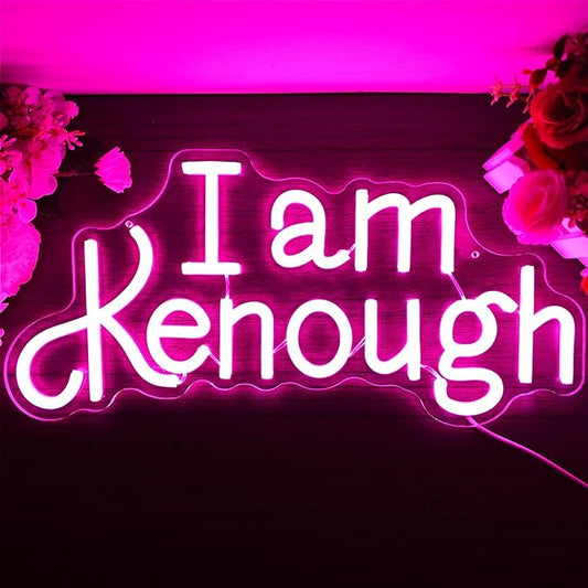 I am Kenough Neon Sign for Wall Decor Dimmable Neon Led Signs for Bedroom Bar Neon Sign for Girl Neon Light Up Signs for Home Club Party Hotel Christmas Halloween Decoration Gift