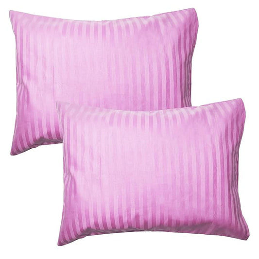 Toddler Pillowcases Set of 2, Hypoallergenic 14x19 Pillow Cover Fits Pillows Sized 13x18 or 14x19, 100% Soft Cotton Envelope Closure Kids Pillowcase for Sleeping, Machine Washable, Pink Stripe