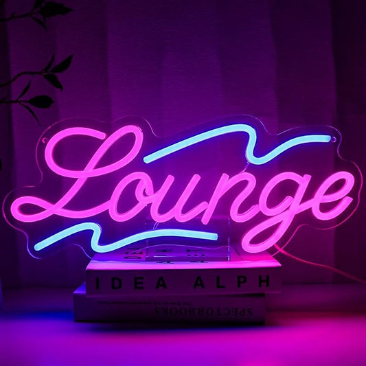 Lounge Neon Sign for Wall Decor, Rest Led Signs for Room, USB Dimmable Neon Lights for Lounge Room Bar Hotel Cafe Nightclub VIP Room Man Cave Home Bedroom Decoration