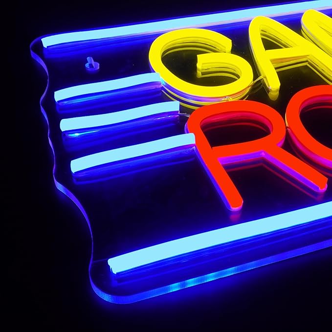 LUCUNSTAR Game Room Neon Sign, Wall Decor Light With Dimmable Switches for Gaming, Play Room
