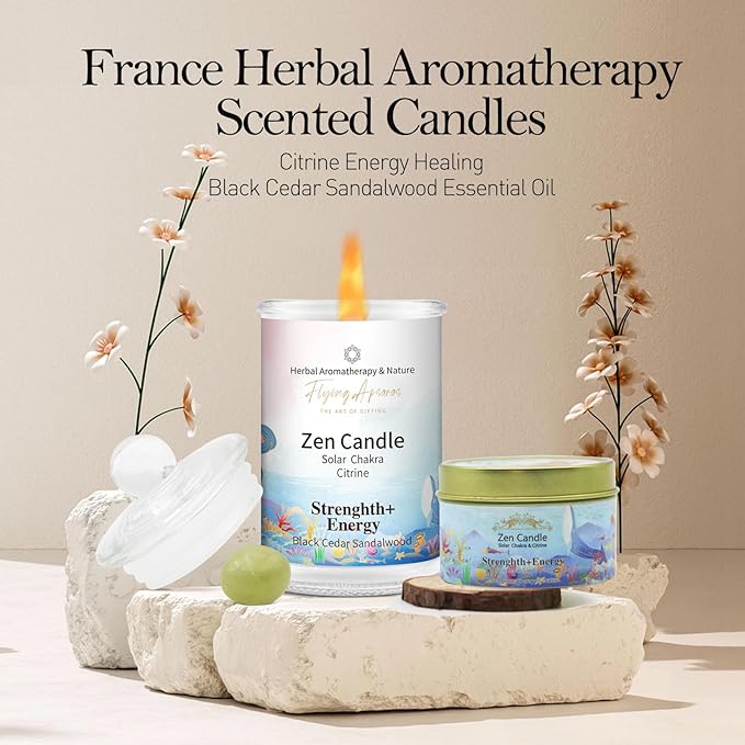 APSARAS Strength+Energy Scented Candles, Black Cedar+Sandalwood Aromatherapy Spring Candle Sets for Women Gift for Bathroom, Jar Non Toxic Soy Candles for Home Scented, 36 Hours Burn Time
