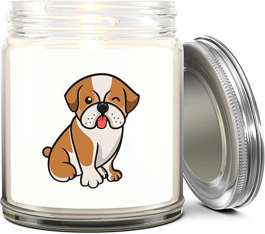 1OAK Lavender Scented Candles - Dog Mom Gifts for Women (Bulldog)