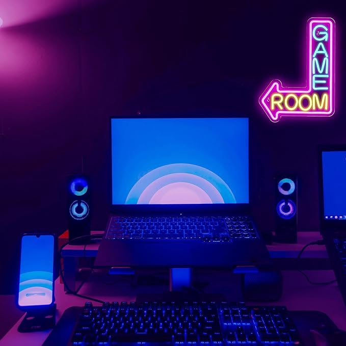 Gamerneon Game Room Neon Sign Gaming Led Neon Lights for Wall Decor Man Cave Light Up Signs for Game Room Teen Boy Bedroom Home Bar Gaming Club Decorations Gifts