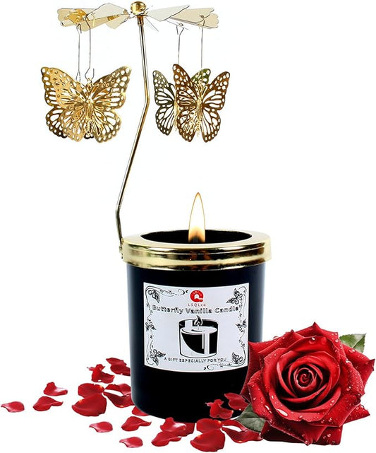 Wild Rose Large Natural Scented Candle, 50 Hour Burn Time, Made with Soy Wax and Essential Oils, Stress Relief Luxury Aromatherapy Candles for Women, Romantic Candle Valentines Day Gifts for Her