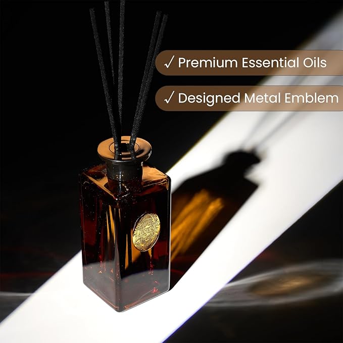 M&SENSE 10.14 oz Large Reed Diffuser |Under The FIG Scent Home Oil Diffuser with Sticks |Long Lasting Non-Toxic Essential Oil |Reed Diffuser for Bathroom Shelf Decor