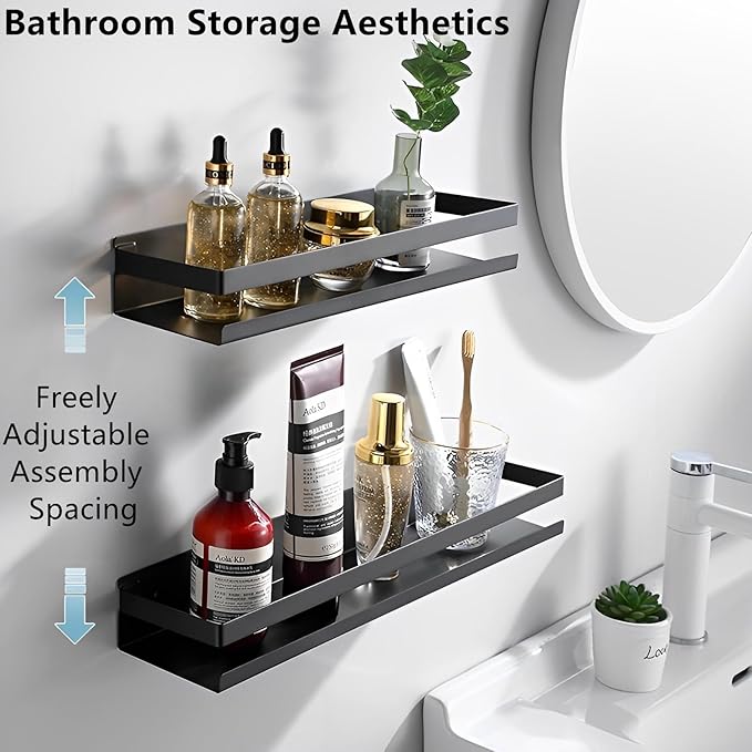 15.7inches Stainless Steel Wall Mounted Floating Shelves for Kitchen,Bathroom,Living Room Storage Shelf,Rust Protection, Easy to Clean