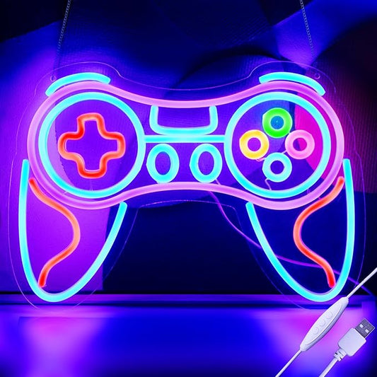 Gamer Neon Sign for Bedroom Decor -Game Controller for Game Room Decoration,USB Lights Led Gaming Neon for Teen Boy Room Decor -Best Gamer Gifts for Boys Kids (16.5 * 11.4in)