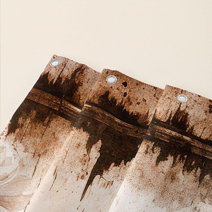 AILONEN Horse Shower Curtain,Sunflower Eiffel Tower Horse Bath Curtain,Retro Horse Polyester Waterproof with 12 Plastic Hooks 48" W*72" H