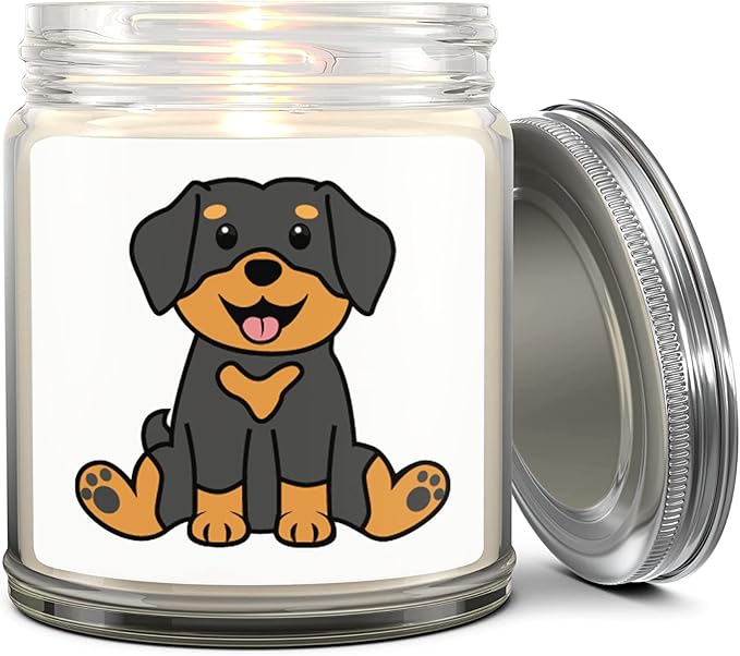 1OAK Lavender Scented Candles - Dog Mom Gifts for Women - Dog Candle - Made in USA (Rottweiler)