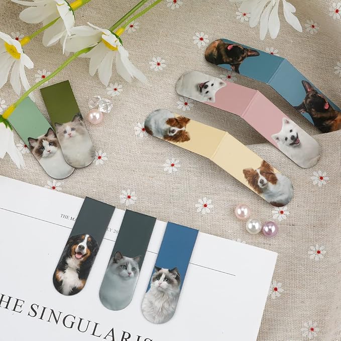 Magnetic 30PCS Cute Magnet Bookmark Clips for Women, Men, Kids, Teachers & Pets