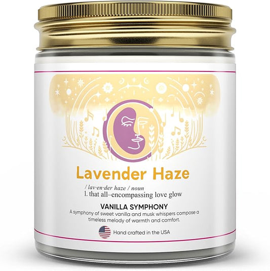 Taylor Inspired Lavender Haze Candle - Long Lasting Soy Wax Candle Gift Set for Taylor Fans - Luxury Scented Candles for Taylor Parties, Home, Birthday Candle - 5 Fragrances (8oz)