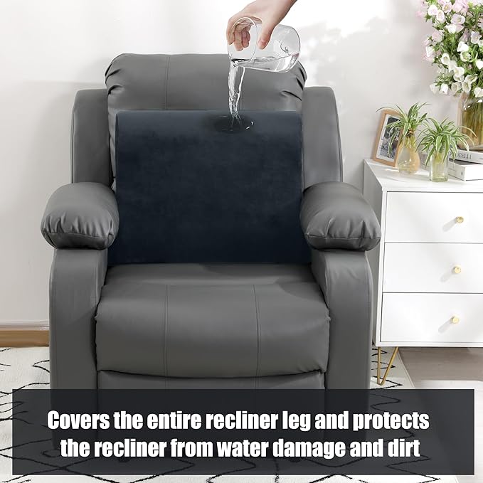 HOMBYS Extra Large Recliner Leg Pillow, Memory Foam Foot Rest Cushion Wave Shape Recliner Footrest Extender, Multi Purpose Back & Lumbar Support Pillow for Recliner, Bed, Sofa Couch,Grey