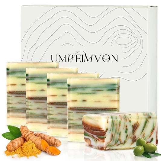 Turmeric Soap Bar for Face and Body, Organic Tumeric Soap Natural Handmade Bar Soap Cold Process with Moisturizing Olive Oil, Nourish and Soothe Face Body for Radiant Glow, 3.53 oz