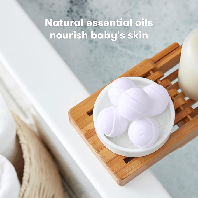 Frida Baby Natural Sleep Bath Bombs, Lavender Essential Oil Bath Bombs for Bedtime, Relaxing & Calming Shower Bombs with Aromatherapy Oil for Better Sleep