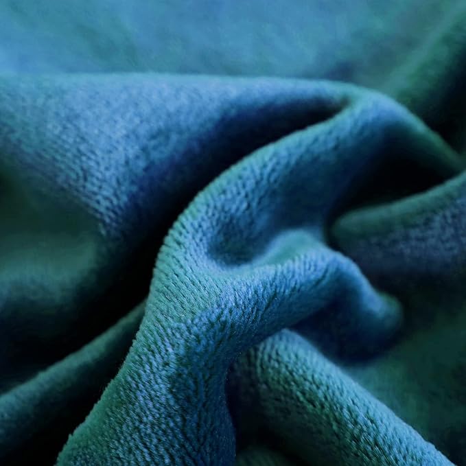 SOCHOW Flannel Fleece Blanket Throw Size, All Season Super Soft Cozy Blanket for Bed or Couch, Blue Coral, 50x60 inches
