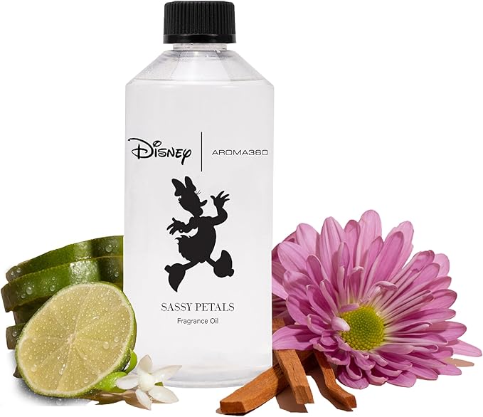 Aroma360 | Disney | Sassy Petals Fragrance Oil Blend | Daisy Duck | Luxury Aromatherapy Scent Diffuser Oil | Bergamot, Rose and Amber 16.9 fl oz, 500 mL