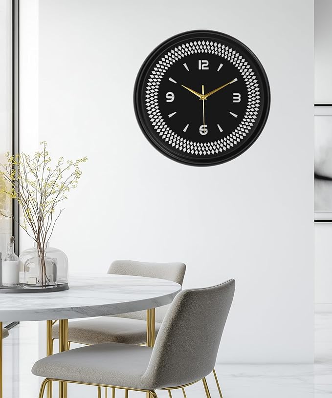 Modern Metal Wall Clock – Silent Non-Ticking, Battery Operated Clock with Hollow-Out Design, Decorative Clock for Living Room, Bedroom, or Office Wall Decor-18”