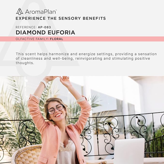 Aromaplan Hotel Scents Diamond Euphoria 5 Fl Oz (148ml), Home Luxury Aroma & Hotel Fragrance Diffuser Oil- Hotel Diffuser Oil for Aromatherapy- USA Made, Bigger Bottle, Bolder Aroma & Longer Lasting
