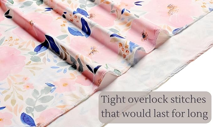 Baby Receiving Blanket Swaddle Blanket Infant Wrap with Matching Headband Beanie and Name Card (Pink and Purple)