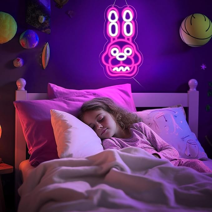 Pink Anime Neon Sign，Neon Signs for Wall Decor，LED Neon Light for Bedroom、Game Room，birthday、Christmas Gifts