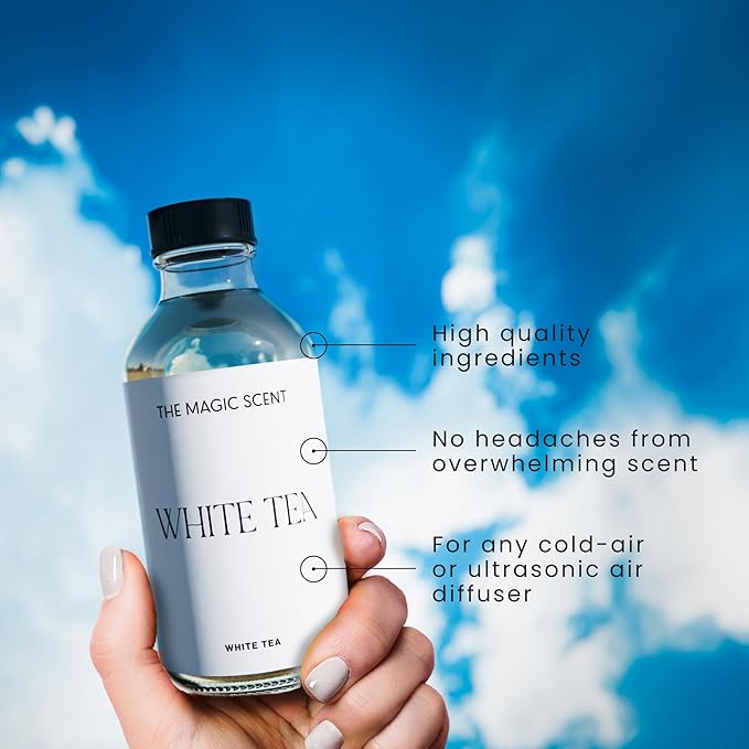 White Tea Oils for Diffuser - HVAC, Cold-Air, & Ultrasonic Diffuser Oil Inspired by The Tranquility of a Spa Resort - Essential Oils for Diffusers Aromatherapy - 4 fl oz, 120 mL