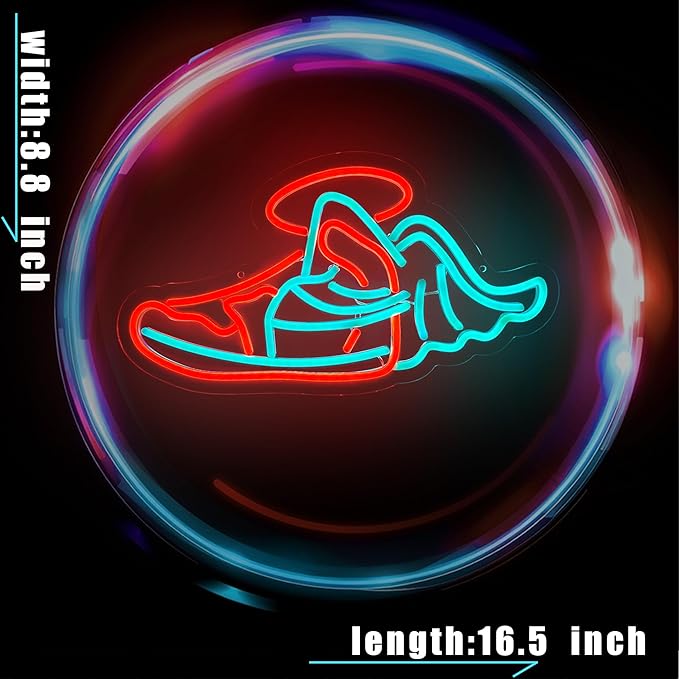 Sports Shoe Neon Sign Sneaker Neon Signs for Wall Decor,Dimmable LED Neon Light Sign for Bedroom Man Cave Wall Art, Boy Birthday Gift, Room Decor
