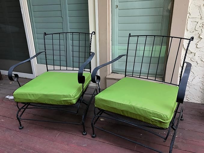 2 Pack 20X18X4 Inch Outdoor Water-Resistant Cushion Pillow Replacement Covers Only with Zipper for Patio Furniture, Sofa, Loveseat, Deep Seat Chair in Green Color