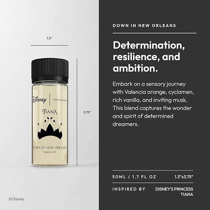 Aroma360 | Disney Down in New Orleans Fragrance Oil Blend | The Princess and The Frog | Princess Tiana | Aromatherapy Scent Diffuser Oil | Coconut Bergamot Valencia Orange 1.7 fl oz 50mL