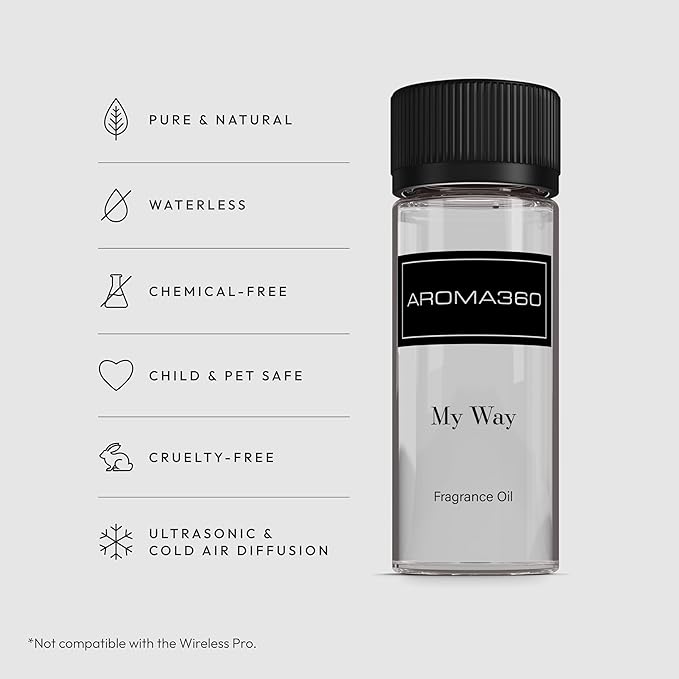 Aroma360 - My Way Fragrance Oil Blend - Hotel Inspired for Luxury Essential Oil Diffusers - Aromatherapy Scent Diffuser - Lush Sandalwood, Warm Cedar, and Delicate Florals - 50ML
